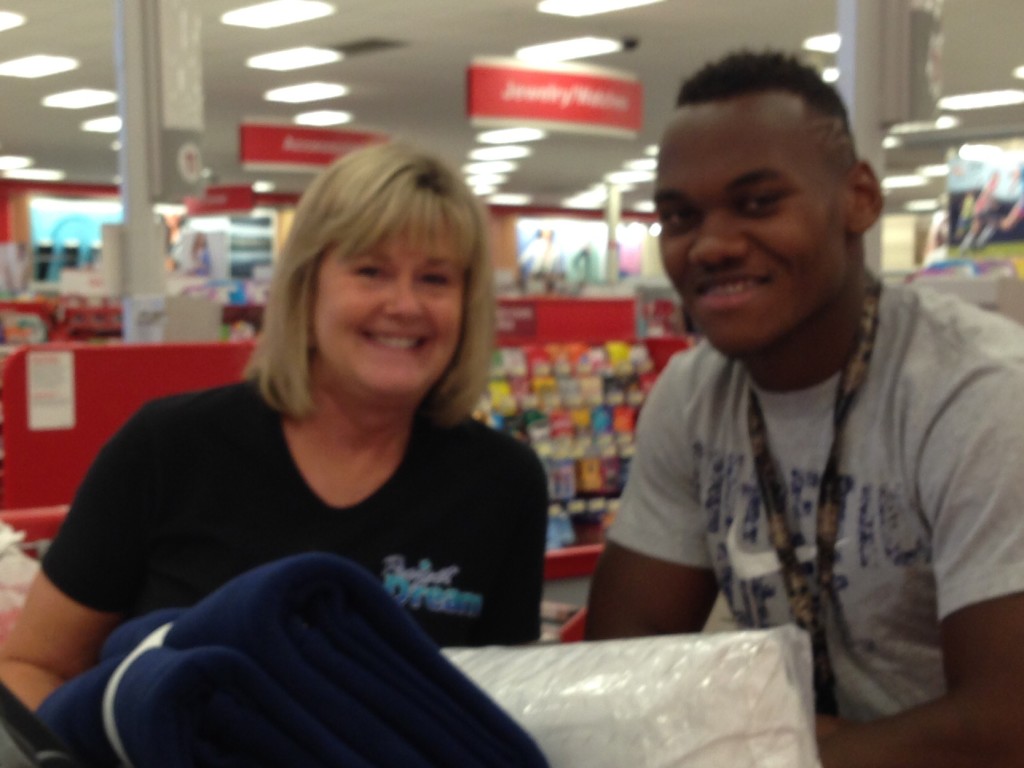 A College Bound student shopping for dorm supplies with a mentor
